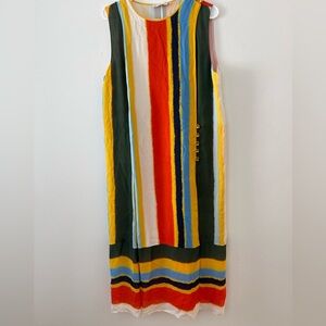 TORY BURCH Women’s Size 12 Bettina Color Block Sleeveless Maxi Lined Silk Dress